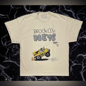 NEW NBA LAB Brooklyn NETS After School Special T Shirt Beige Men’s Sz 2XL